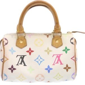 Louis Vuitton Monogram Multicolor Mini Speedy Hand Bag White